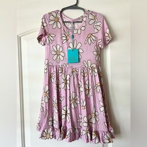 NWT Posh Peanut Pink White Flower Dress Bamboo